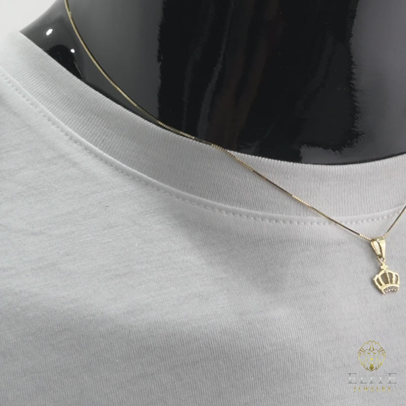 Set Cadena De Corona 10K Oro Real