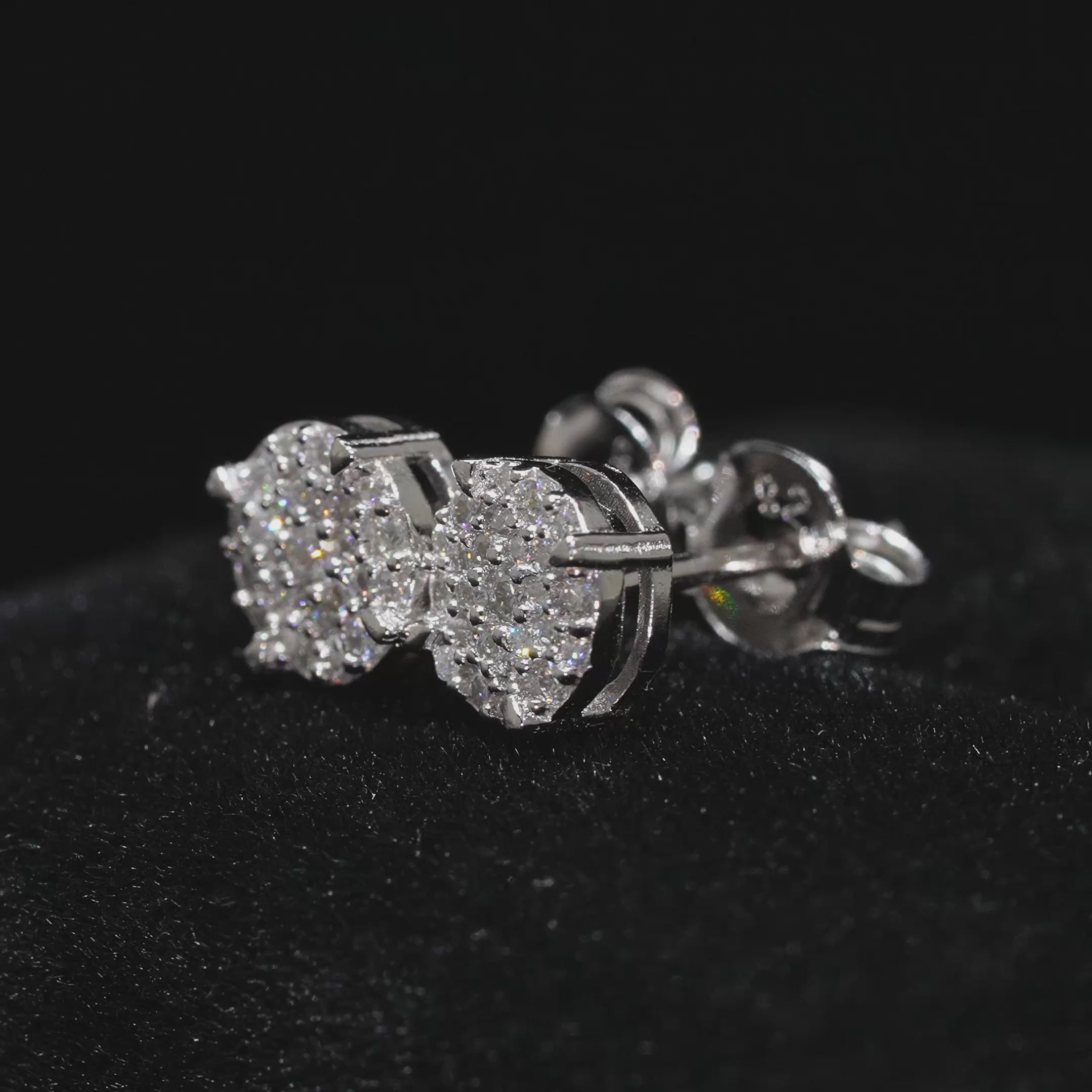 Cargar vídeo: Pantallas Corona Real (6mm) - 100% Moissanite (Plata)