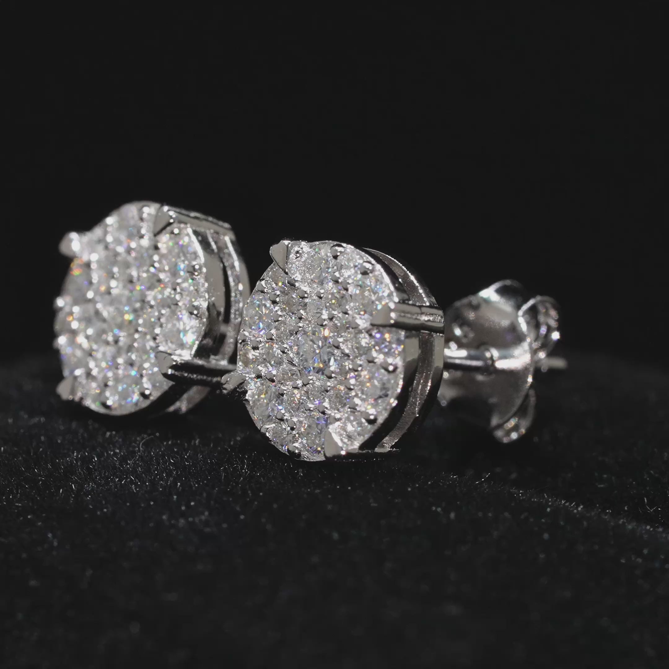 Cargar vídeo: Pantallas Corona Real (8mm) - 100% Moissanite (Plata)