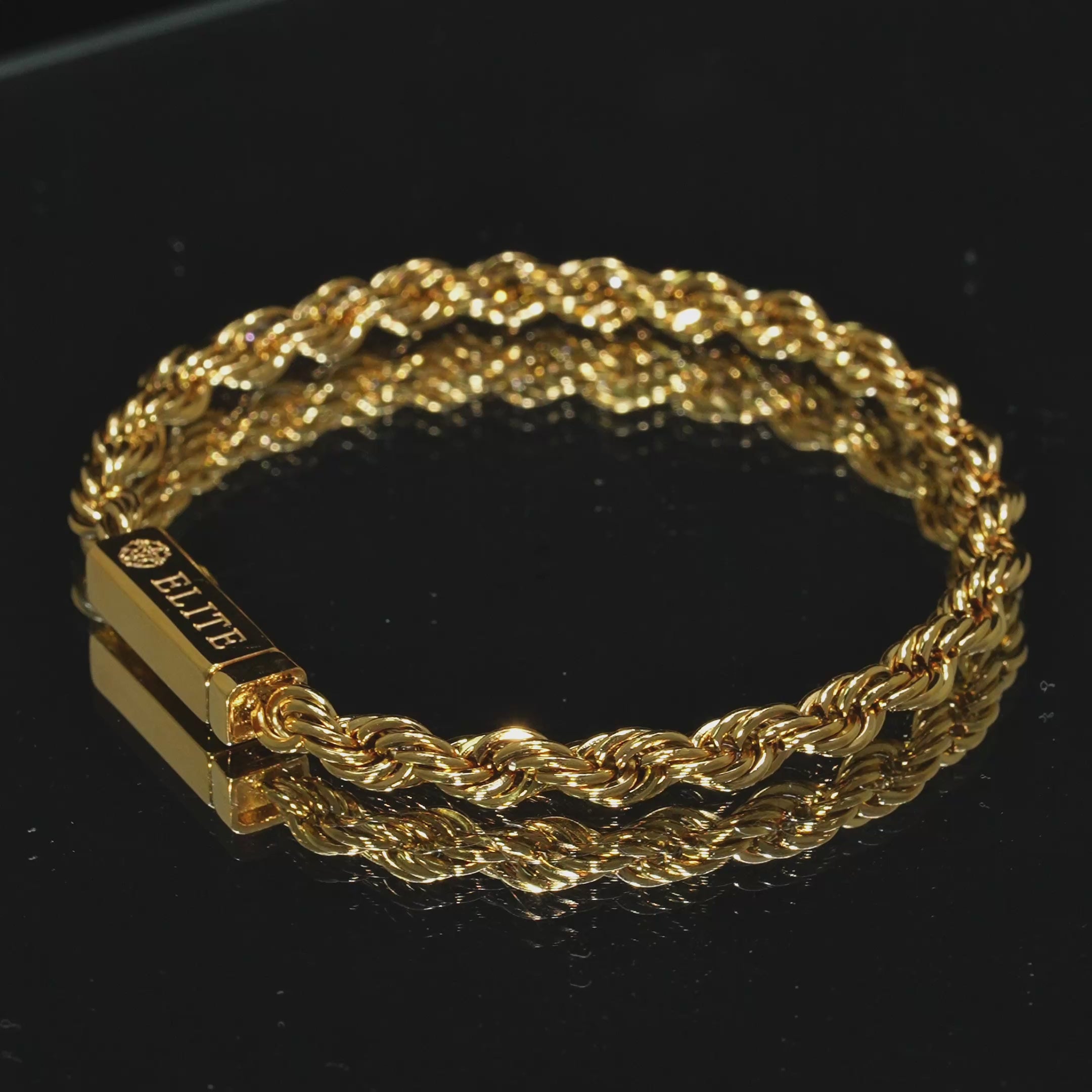 Load video: Pulsera Soga 5mm Dorada