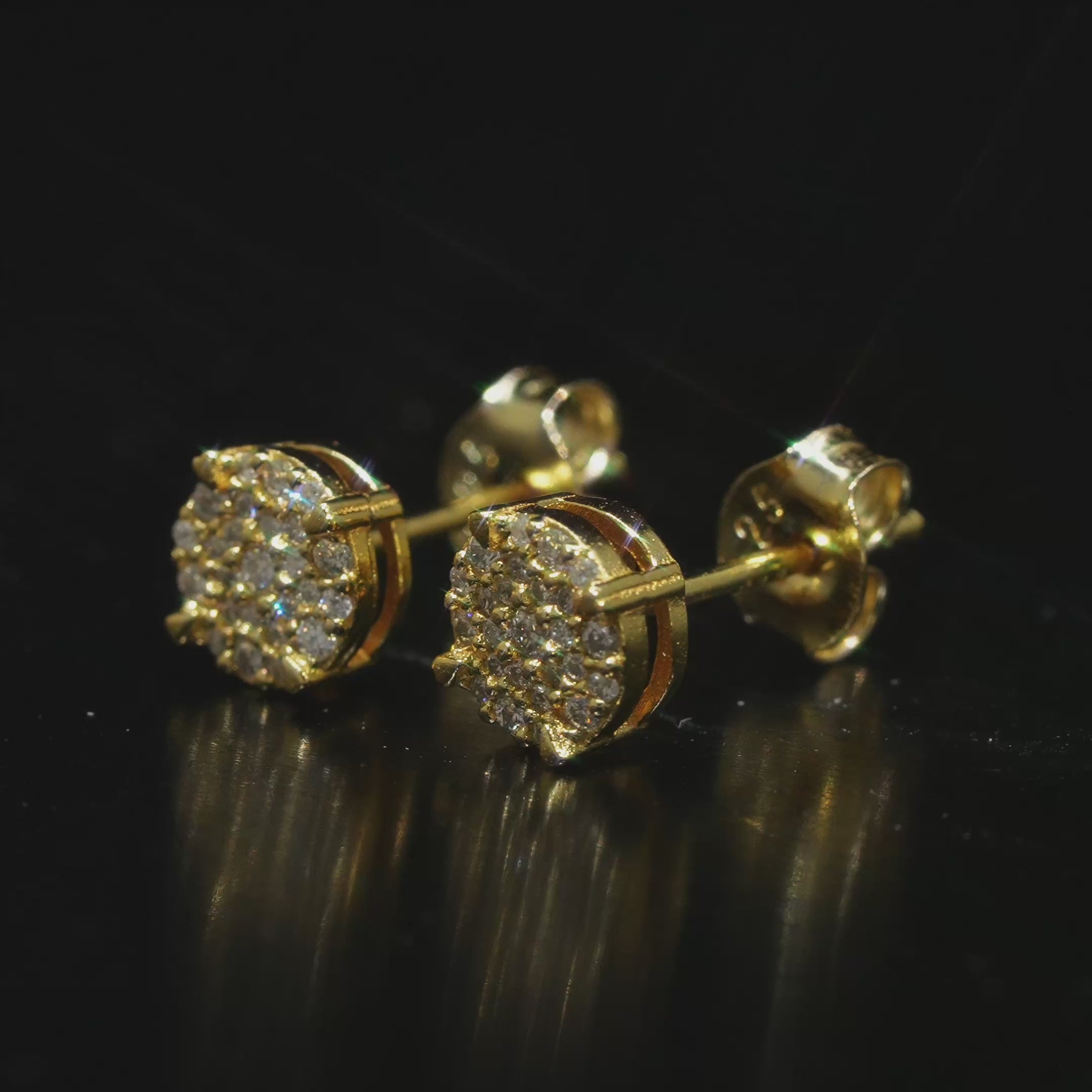 Load video: Pantallas Corona Real (6mm) - 100% Moissanite (Dorado)