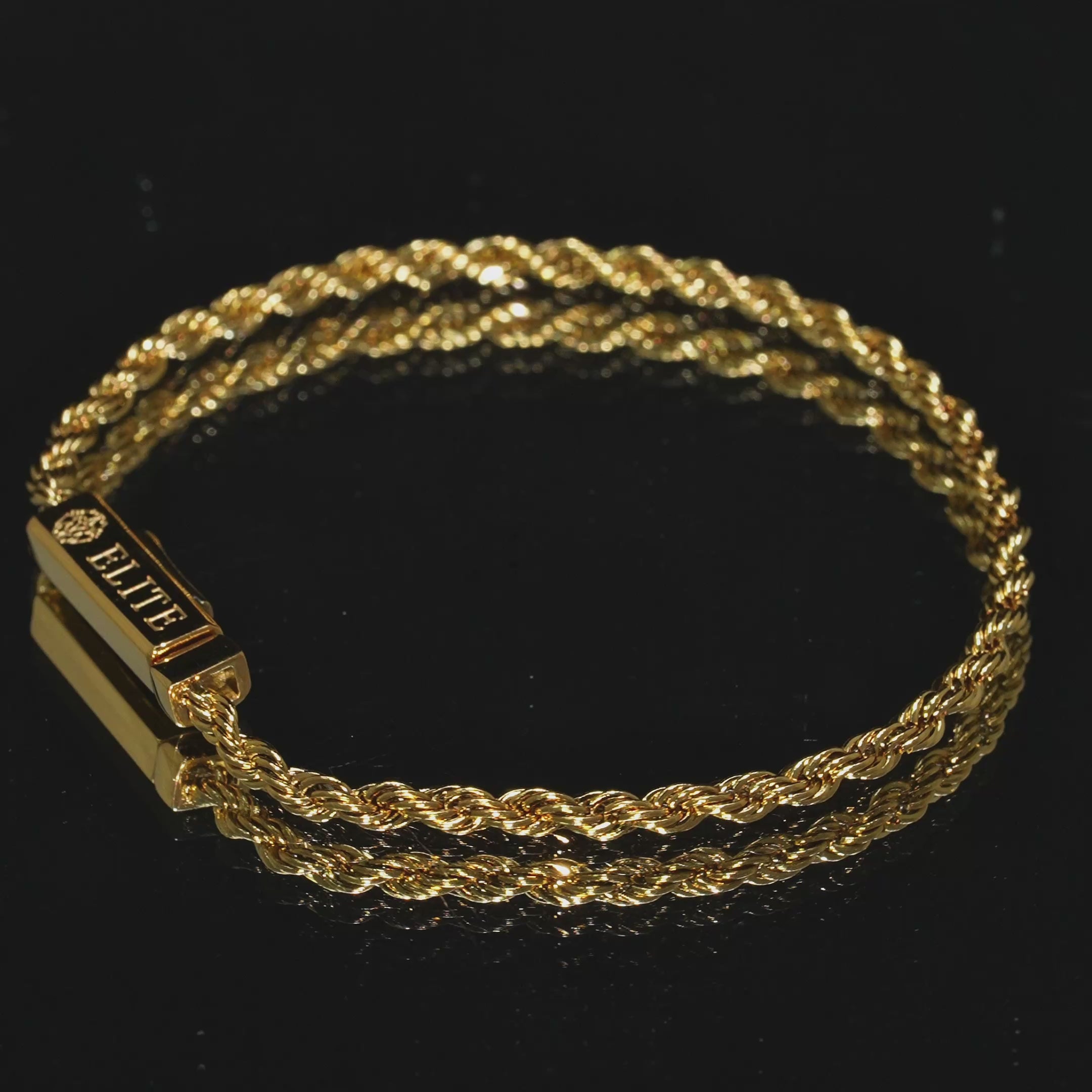 Load video: Pulsera Soga 3mm Dorada