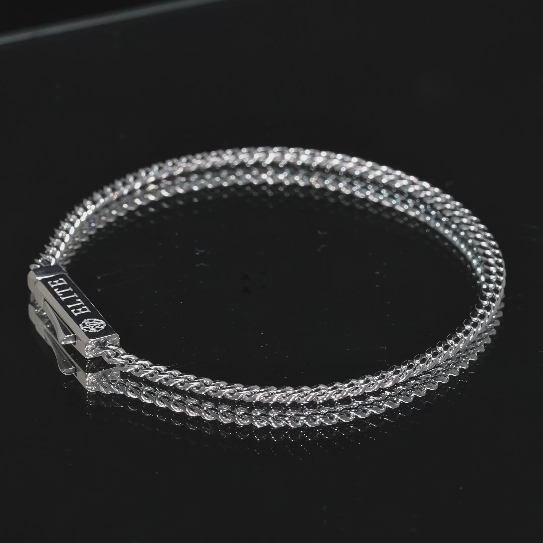 Load video: Pulsera Cubana 3mm Plata