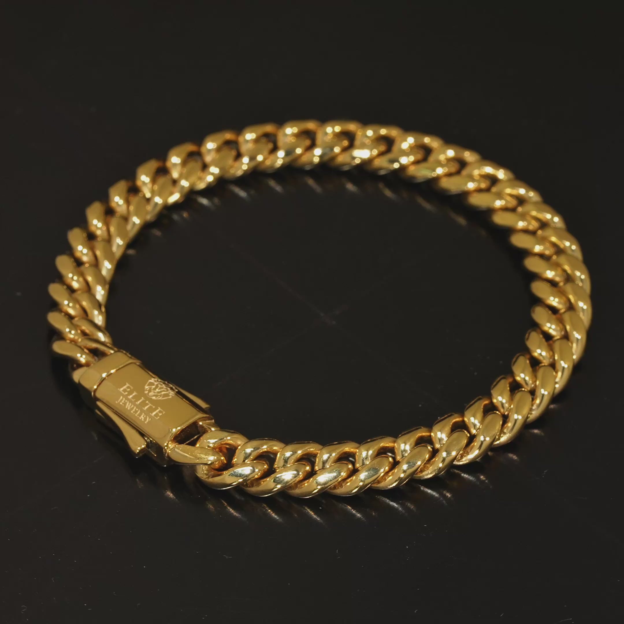 Load video: Oferta #125: Set Cubana 8mm Dorado + Pulsera