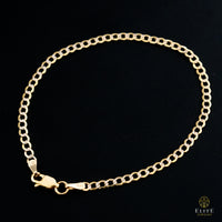Pulsera Cubana Pave 3mm 10K Oro Real