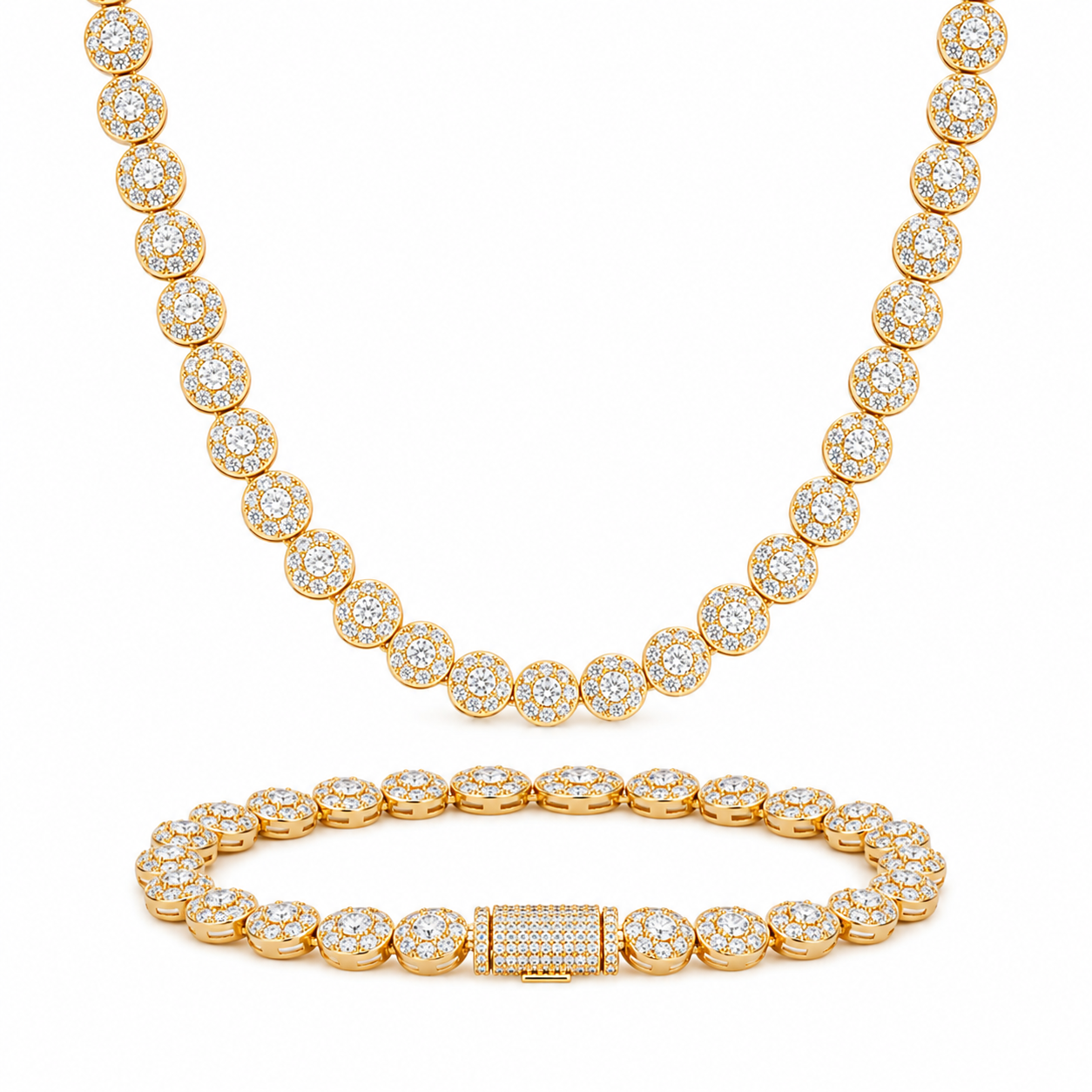 Oferta #77 – Set Tennis Halo 5mm (Cadena + Pulsera)