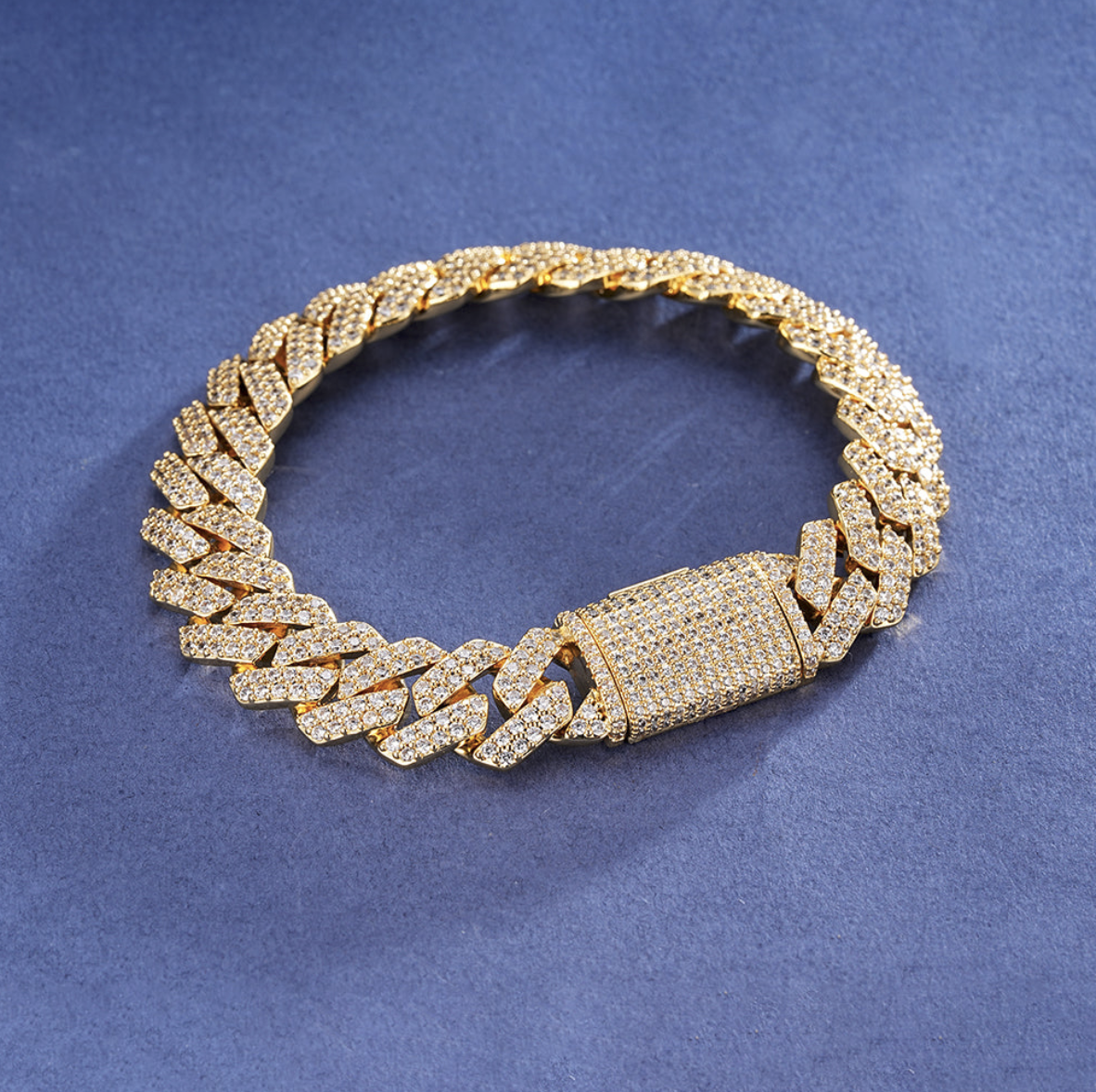 Oferta #85 – Set Cubana Cuadrada Full Iced 12mm (Cadena + Pulsera)