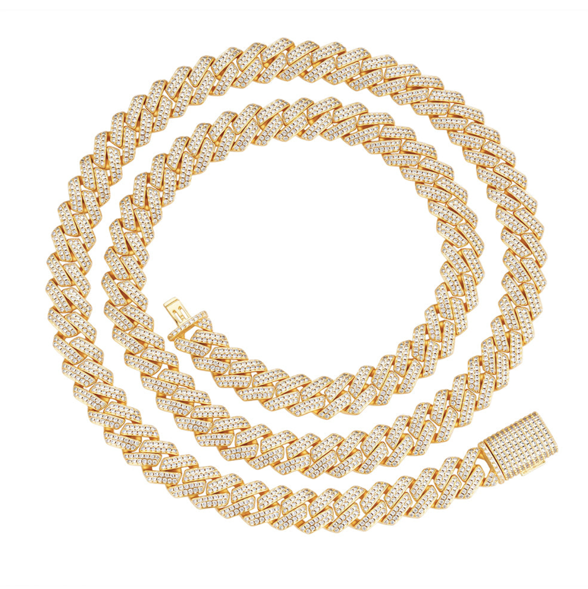 Oferta #73 – Set Cubana Cuadrada Full Iced 8mm (Cadena + Pulsera)