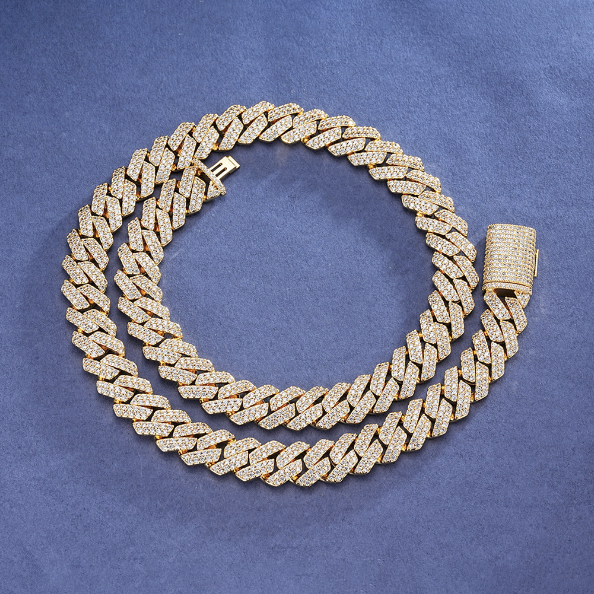 Oferta #85 – Set Cubana Cuadrada Full Iced 12mm (Cadena + Pulsera)