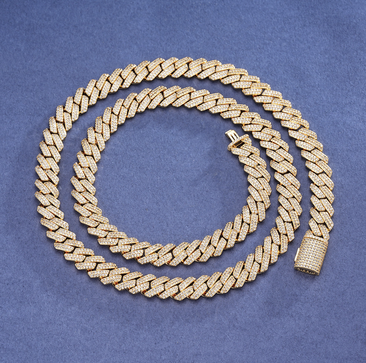 Oferta #73 – Set Cubana Cuadrada Full Iced 8mm (Cadena + Pulsera)