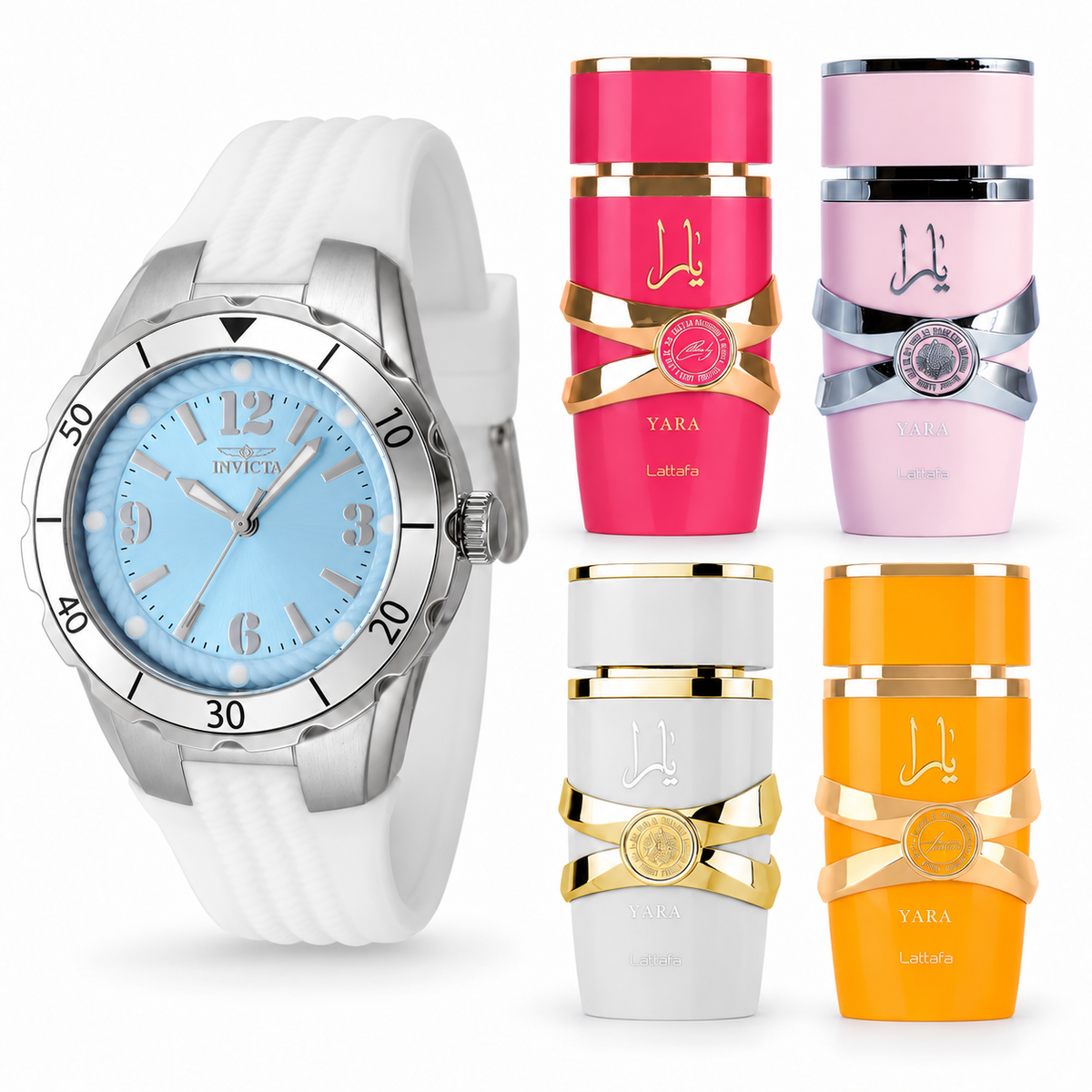 Set Invicta Angel 48848 Plateado + Yara Collection Mini Set