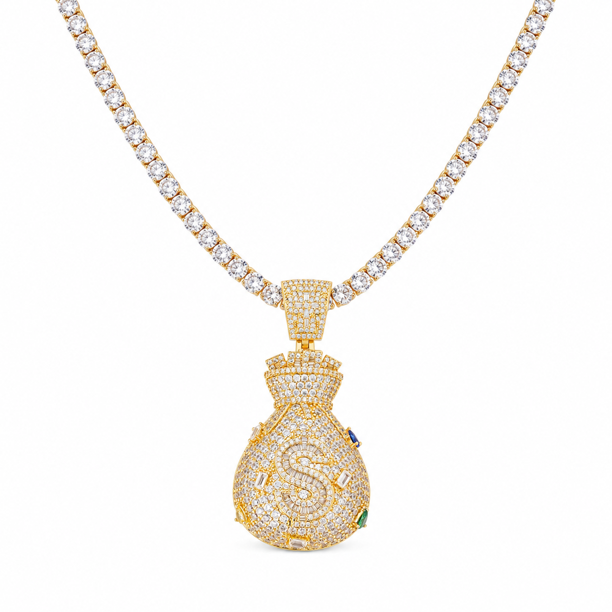Oferta #83 - Set Pendant Bolsa de Dinero + Tennis Chain 5mm