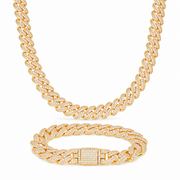 Oferta #75 – Set Cubana Iced Clásica 10mm (Cadena + Pulsera)