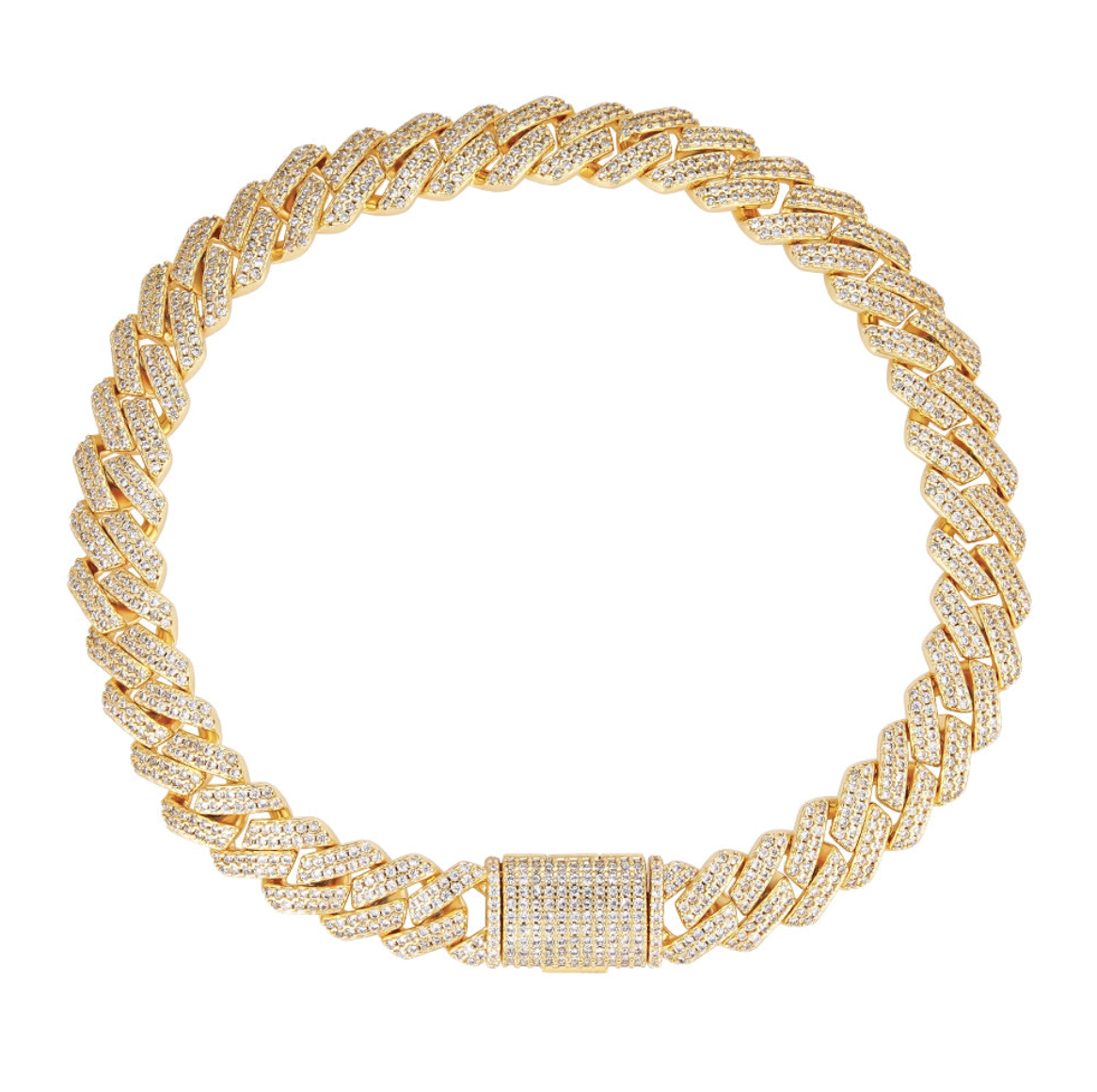 Oferta #73 – Set Cubana Cuadrada Full Iced 8mm (Cadena + Pulsera)
