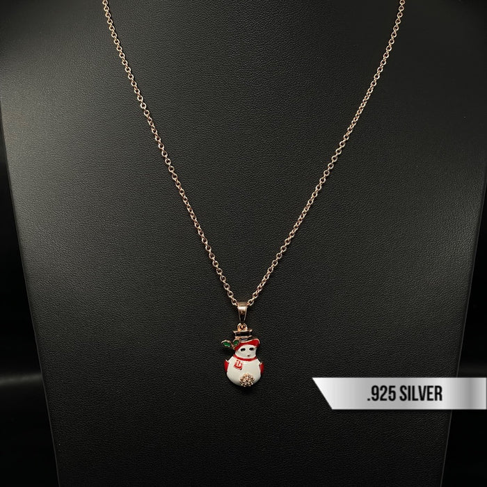 Cadena de Snowman Oro Rosado *Christmas Collection* - Elite Jewelry Store 