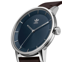 Adidas District_L1 Plata & Azul, Correa Marrón (Unisex)