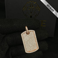 Pendant Dog Tag Oro Rosado