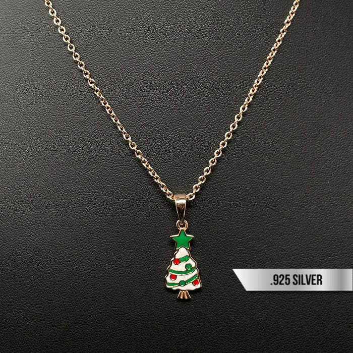 Cadena de Árbol De Navidad Oro Rosado *Christmas Collection* - Elite Jewelry Store 