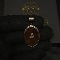Pendant De Rosa De Guadalupe Con Piedras En Borde Oro Rosado