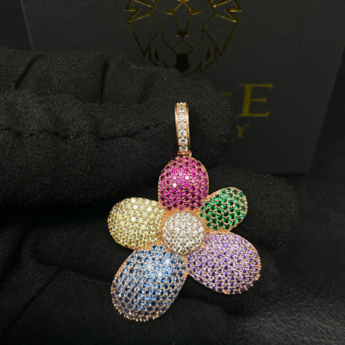 Pendant de Flor de Colores (Oro Rosado)
