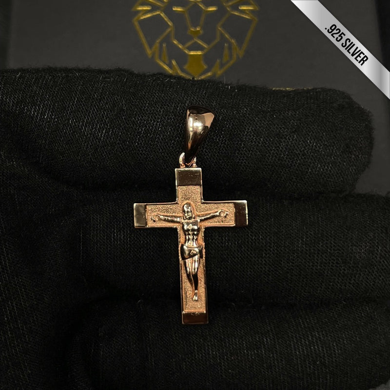 Pendant De Crucifijo Oro Rosado