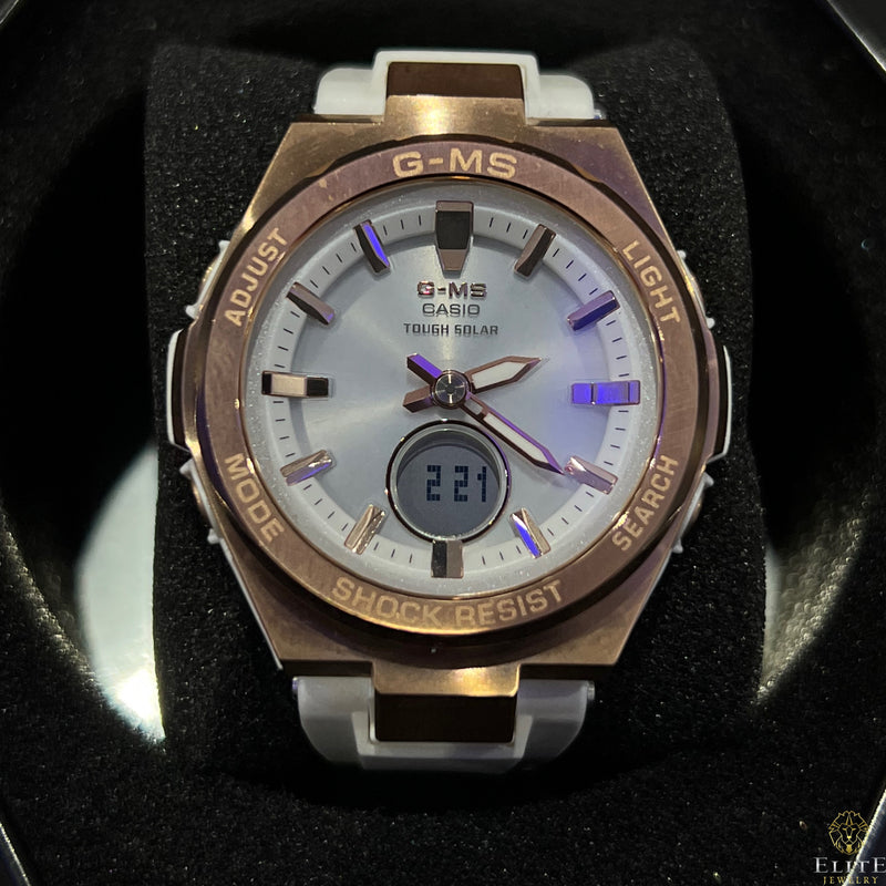Casio G-MS Solar Blanco & Oro Rosado (Damas)