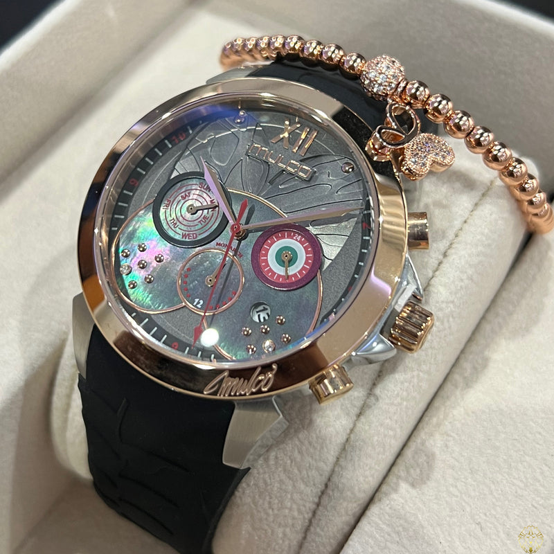 Mulco Monarch Negro & Oro Rosado 44mm (Damas)