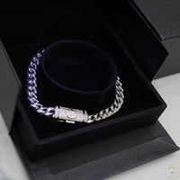 Pulsera Cubana / Con Cierre Moissanite 8mm