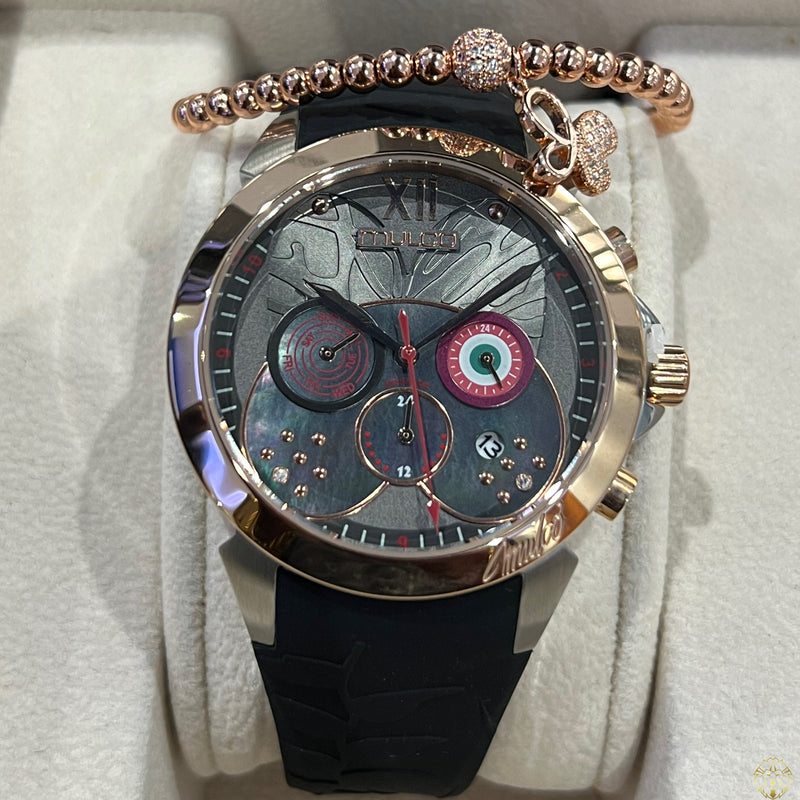 Mulco Monarch Negro & Oro Rosado 44mm (Damas) - Elite Jewelry Store 