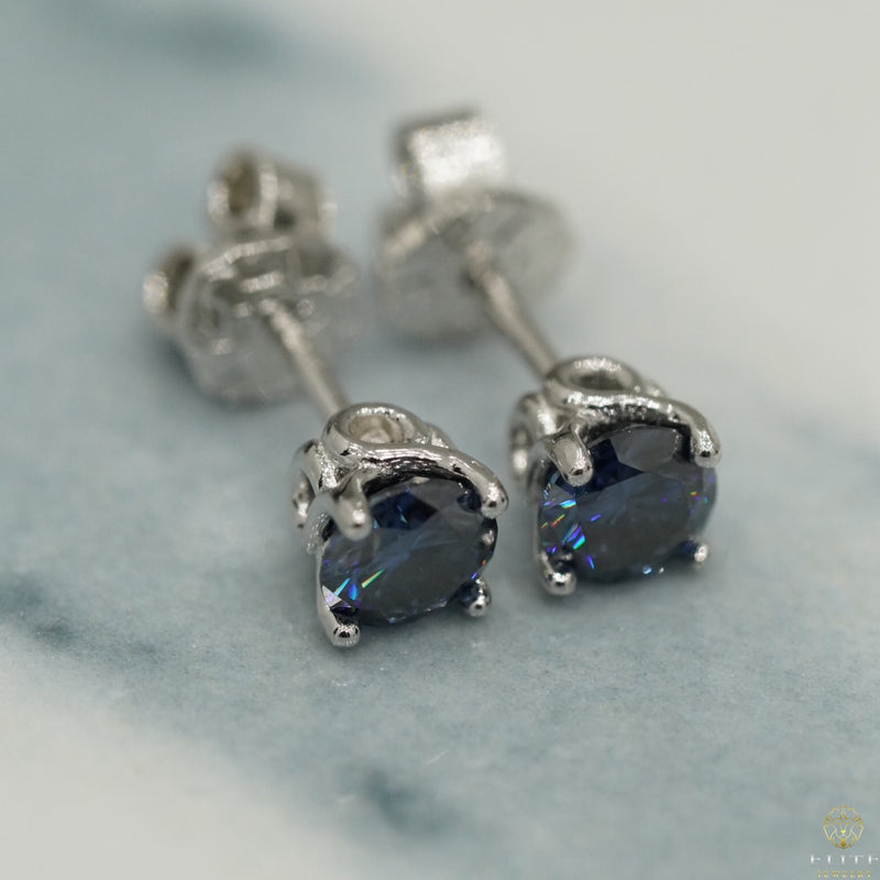 Dormilona Moissanite Azul 5mm (Grande) - Elite Jewelry Store 