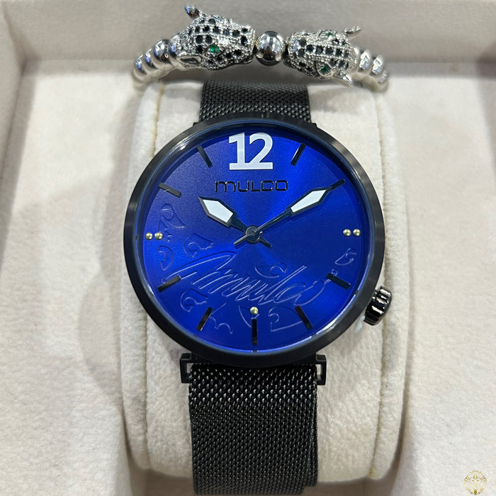 Mulco Iconic Mesh Negro & Azul 42mm (Unisex)