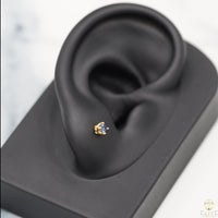 Dormilona Moissanite Azul 3mm (Pequeña)