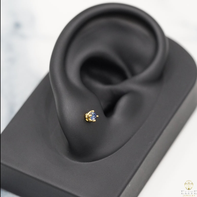 Dormilona Moissanite Azul 3mm (Pequeña)
