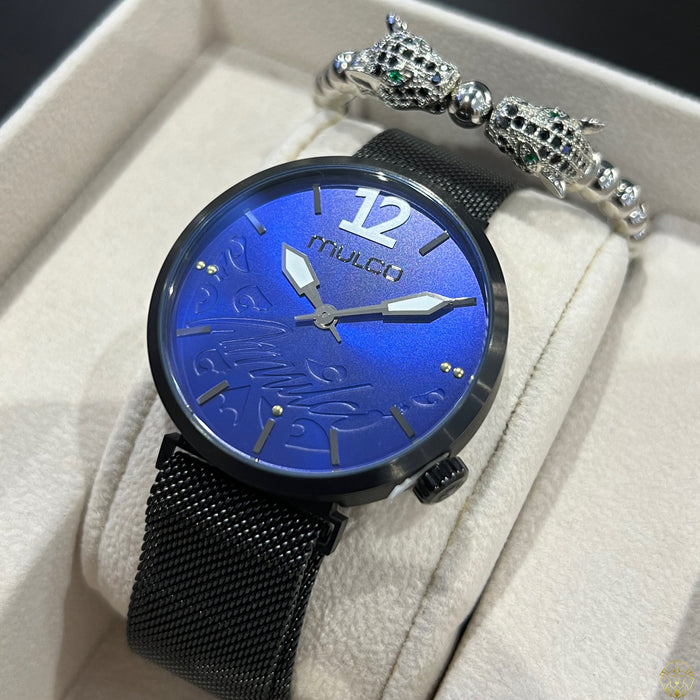 Mulco Iconic Mesh Negro & Azul 42mm (Unisex)