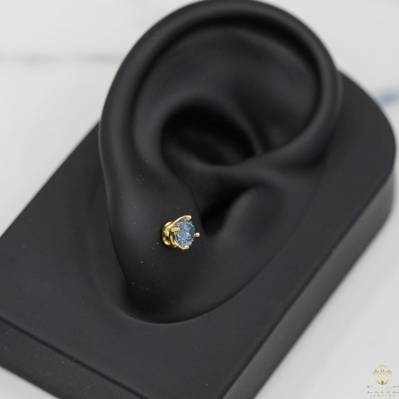 Dormilona Moissanite Azul 5mm (Grande)
