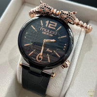 Mulco Couture Negro 46mm + Set de Cubana 8mm y Pantallas Moissanite