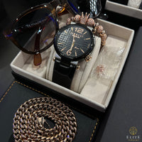 Mulco Couture Negro 46mm + Set de Cubana 8mm y Pantallas Moissanite