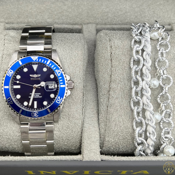 Invicta Pro Diver Plata & Azul 38mm (Damas)