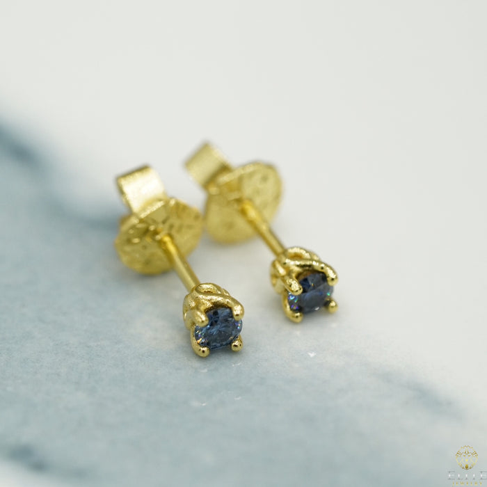 Dormilona Moissanite Azul 3mm (Pequeña)