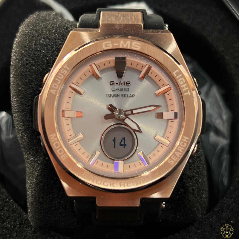 Casio G-MS Solar Negro & Oro Rosado (Damas)