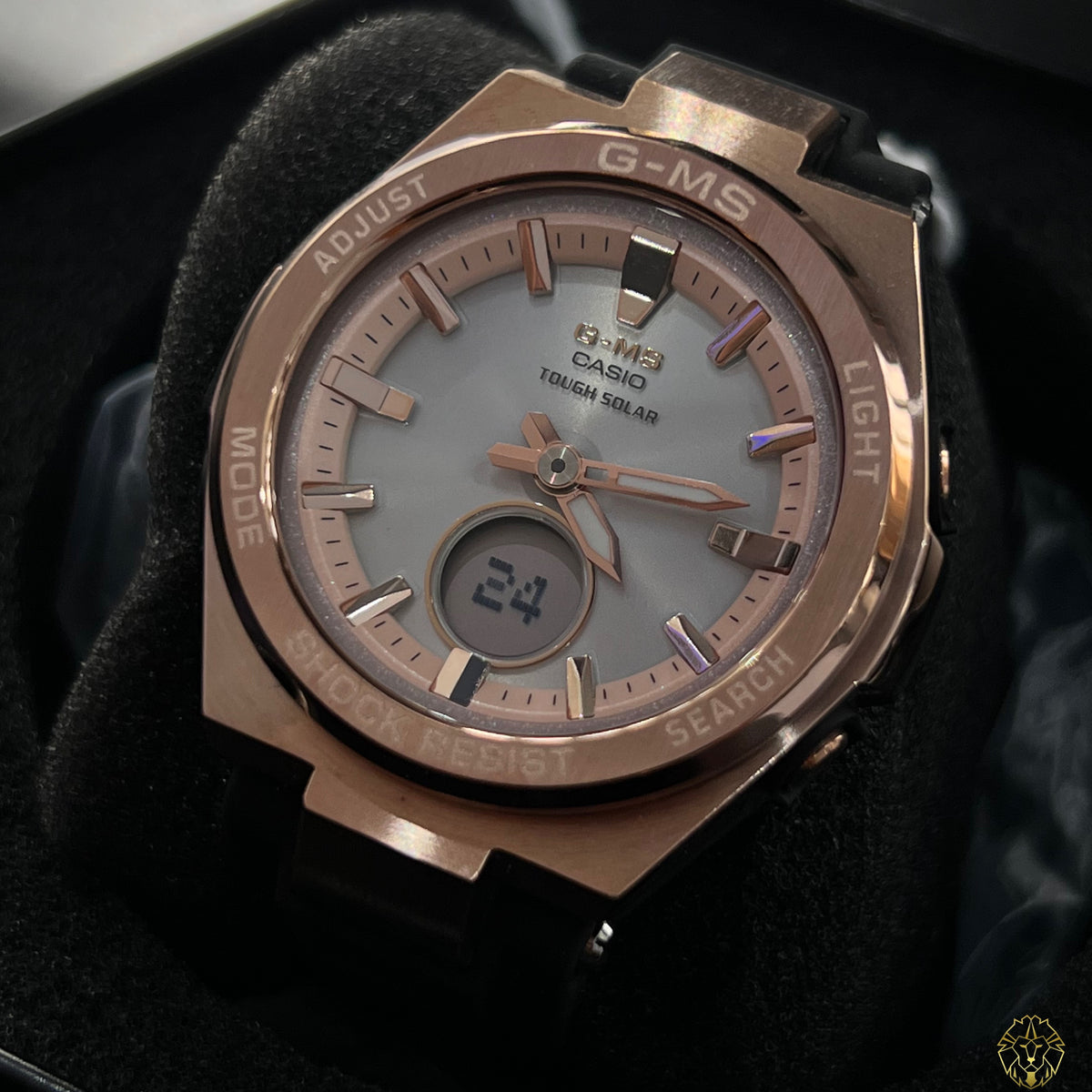 Casio G-MS Solar Negro & Oro Rosado (Damas)